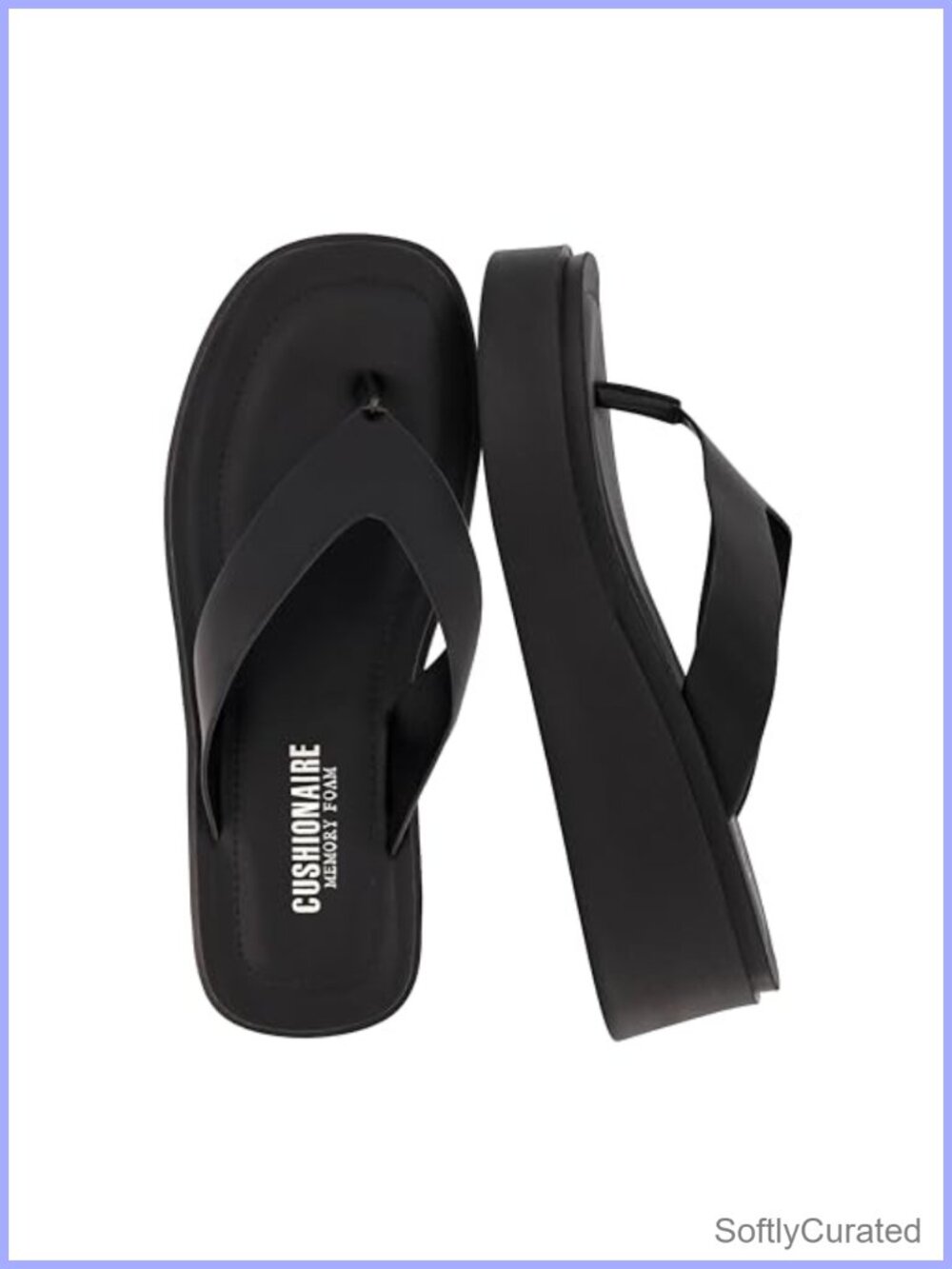Cushionaire Pippin Chunky Platform Thong Flip Flops Memory Foam Sandals for